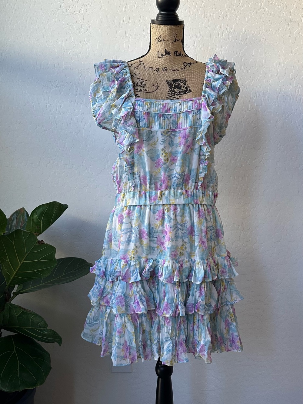 NWT Love Shack Fancy Floral Mini Dress Size L